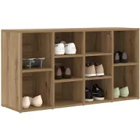vidaXL Schoenenbank 103 x 30 x 54,5 cm Bewerkt hout Artisanaal eiken