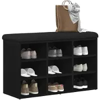 vidaXL Schoenenbank Zwart 82 x 32 x 50 cm Bewerkt hout