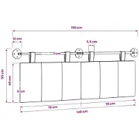 vidaXL Hangend hoofdbord Lichtgrijs Stof