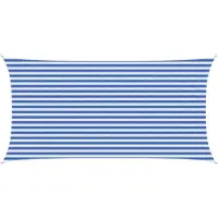 vidaXL Zonneschaduwzeil 2,5 x 5 m HDPE Rechthoekig Blauw en Wit