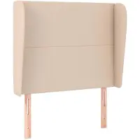 vidaXL Hoofdbord met randen 103x23x118/128cm kunstleer cappuccinokleur
