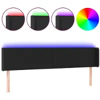 vidaXL Hoofdbord LED 203x16x78/88 cm kunstleer zwart