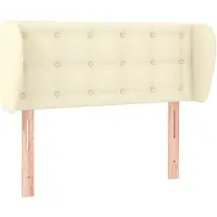 vidaXL Hoofdbord met randen 93x23x78/88 cm kunstleer crèmekleurig