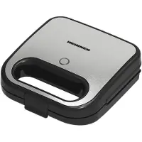 Heinner Sandwichmaker – 750 W – 2 Sandwiches – Antiaanbakplaten – Koelblijvende Handgreep – Power- en Ready-indicatielampjes – Vergrendeling – Zwart/RVS