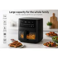 Tarrington House Air Fryer XXL 7.2L – 1850W – 11 Programma's – Kijkvenster – Zwart