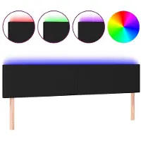 vidaXL Hoofdbord LED 160x5x78/88 cm stof zwart