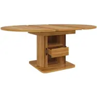 OKWISH Uitschuifbare Eettafel - Rond Naar Ovaal - 4 Gebruiksmodes - Met Opbergruimte - MDF Zwartbruin - 118-158x118x76 cm