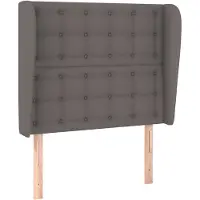 vidaXL Hoofdbord met randen 83x23x118/128 cm kunstleer grijs