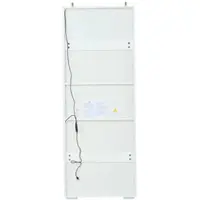 OKWISH Vitrinekast – Moderne Minimalistische Vitrinekast Met Glazen Deur – 2 Verstelbare Glasplanken – 2 Laden – 60×40×160 cm – MDF Wit+Zwart – App-Gestuurde LED
