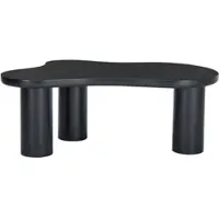 OKWISH Salontafel - Wolkvormig Design - Voor Woonkamer En Loungehoek - MDF Blad Zwart - 107×66×40,5 Cm