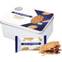 Jules Destrooper geschenkdoos - Natuurboterwafels pocket - 24 koekjes - boterwafels in koekblik - Belgische koekjes - 144g