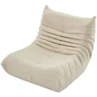 OKWISH Zitzak Stoel Voor Volwassenen - Teddyfleece Lounge Stoel Voor Woonkamer En Slaapkamer - Comfortabele Beanbag Fauteuil - Beige