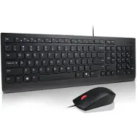 Lenovo Essential Wired Combo - Bedraad Toetsenbord & Muis Set - USB - US Euro Layout - Zwart