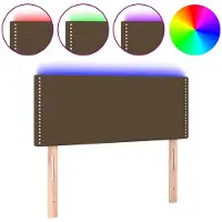 vidaXL Hoofdbord LED 100x5x78/88 cm stof donkerbruin