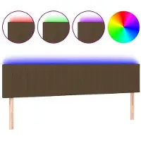 vidaXL Hoofdbord LED 200x5x78/88 cm stof donkerbruin