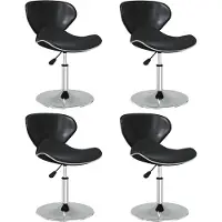 vidaXL Eetkamerstoelen 4 st kunstleer zwart