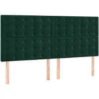 vidaXL Hoofdbord donkergroen 180x5x118/128 cm fluweel