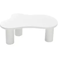 OKWISH Salontafel – Wolkenvorm – 3 Poten – Zonder LED – Speels Modern Ontwerp Met Viltglijders En Lichtgewicht Constructie – MDF Wit – 107×66×40.5 cm