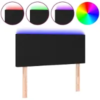 vidaXL Hoofdbord LED 90x5x78/88 cm stof zwart