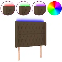 vidaXL Hoofdbord LED 93x16x118/128 cm stof donkerbruin