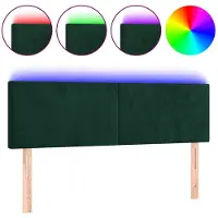 vidaXL Hoofdbord LED 144x5x78/88 cm fluweel donkergroen