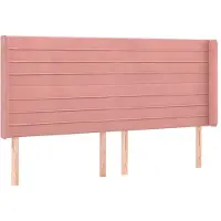 vidaXL Hoofdbord met randen 163x16x118/128 cm fluweel roze