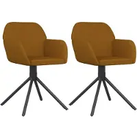 vidaXL Eetkamerstoelen draaibaar 2 st fluweel bruin