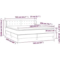 vidaXL Boxspring met matras kunstleer crèmekleurig 160x200 cm