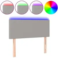 vidaXL Hoofdbord LED 100x5x78/88 cm stof lichtgrijs