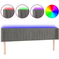 vidaXL Hoofdbord LED 203x16x78/88 cm fluweel lichtgrijs