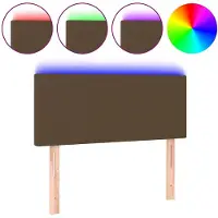 vidaXL Hoofdbord LED 100x5x78/88 cm stof donkerbruin