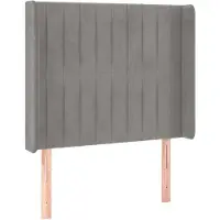 vidaXL Hoofdbord met randen 93x16x118/128 cm fluweel lichtgrijs