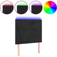 vidaXL Hoofdbord LED 90x5x118/128 cm fluweel zwart