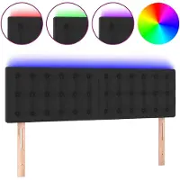 vidaXL Hoofdbord LED 144x5x78/88 cm kunstleer zwart