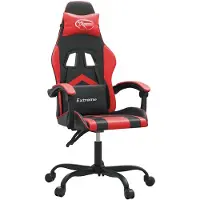 vidaXL Gamestoel draaibaar kunstleer zwart en rood