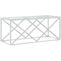 vidaXL Salontafel 110x45x45 cm roestvrij staal en glas