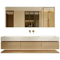 360Home Badmeubelset met wastafel van gesinterd steen, verborgen afvoer, spiegel, onderkast, opbergruimte en afvoerset, afmetingen 120*55 cm 【NF8198-120BKK】