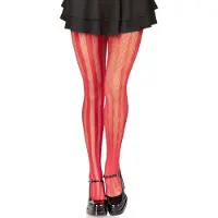 Leg avenue - Harley Quinn Kostuum - Harlekijn Panty Visnet Rood - Rood - One Size - Halloween - Verkleedkleding