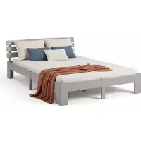Homestyle4u Tweepersoonsbed - 160x200 cm - Houten bed - Grijs