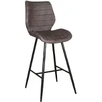 Lizzely Garden & Living SET DEAL: 4 stuks Barkruk industrieel Corinne antraciet microvezel barstoel