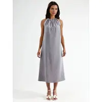 Busem Halter Nek Midi-jurk