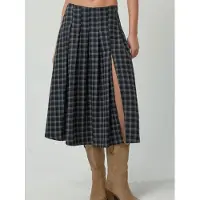 Hiccups for Kids Hoge Taille Midi Rok met Slits in Ruitpatroon