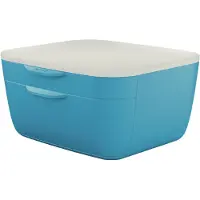 Leitz Cosy Ladenblok - Ladekastje Met 2 Laden - Ladenbox Voor Bureau - Ideaal voor Thuiskantoor/Thuiswerken - Sereen Blauw