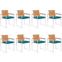 vidaXL Tuinstoelen 8 st met kussens massief acaciahout