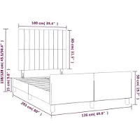 vidaXL Bedframe zonder matras, donkergrijs, 120x200 cm, stof