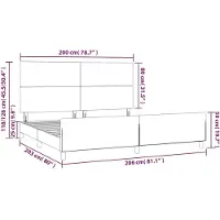 vidaXL Bedframe met hoofdbord kunstleer crèmekleurig 200x200 cm
