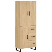 vidaXL Hoge kast 69,5x34x180 cm bewerkt hout sonoma eikenkleurig
