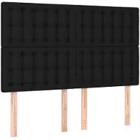 vidaXL Hoofdbord zwart 144x5x118/128 cm stof