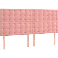 vidaXL Hoofdbord roze 160x5x118/128 cm fluweel