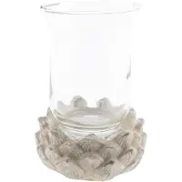 Clayre & Eef Waxinelichthouder | Ø 13*19 cm | Wit | Terracotta | Rond | Lelie |